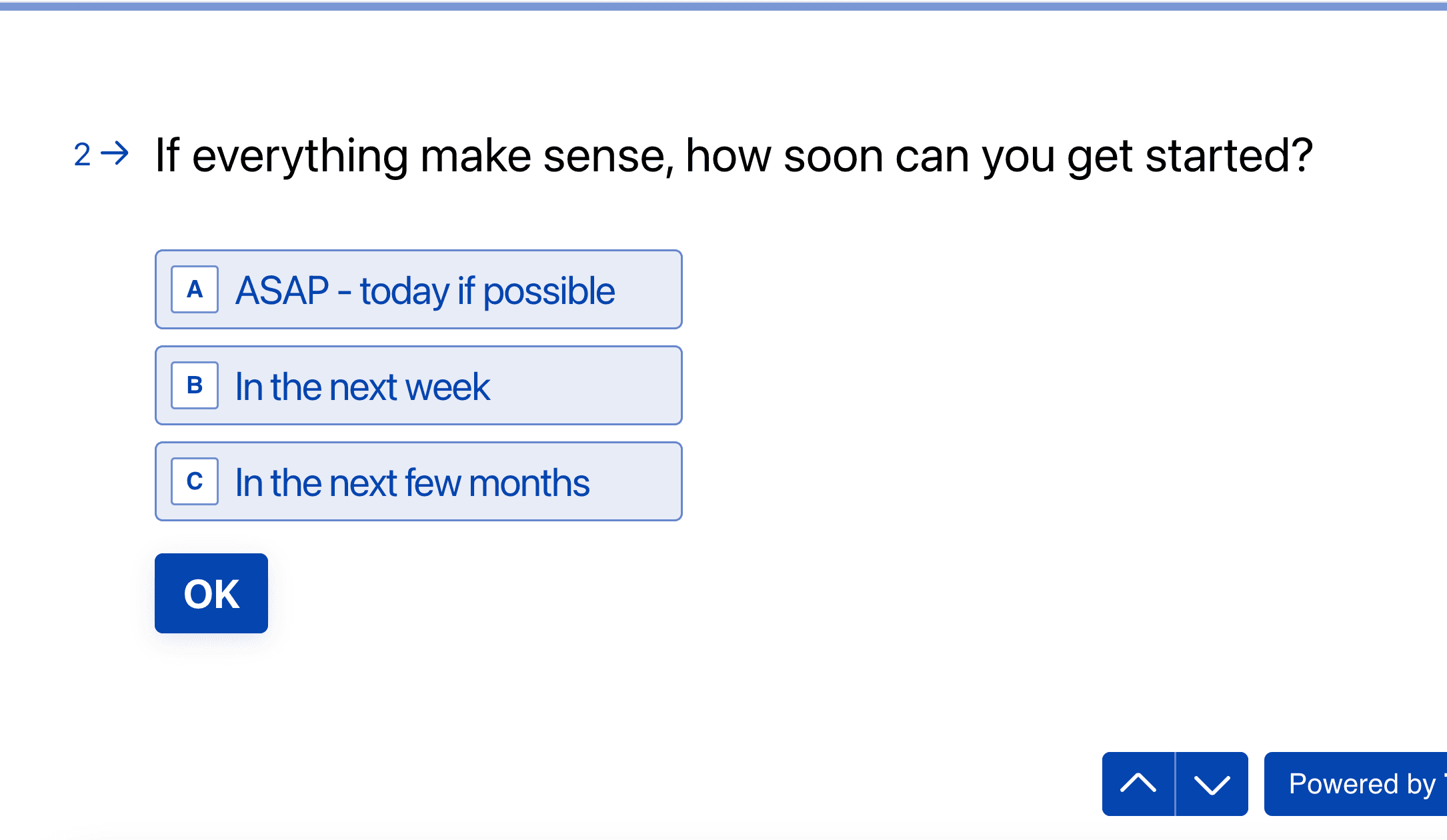 Typeform Interface Example